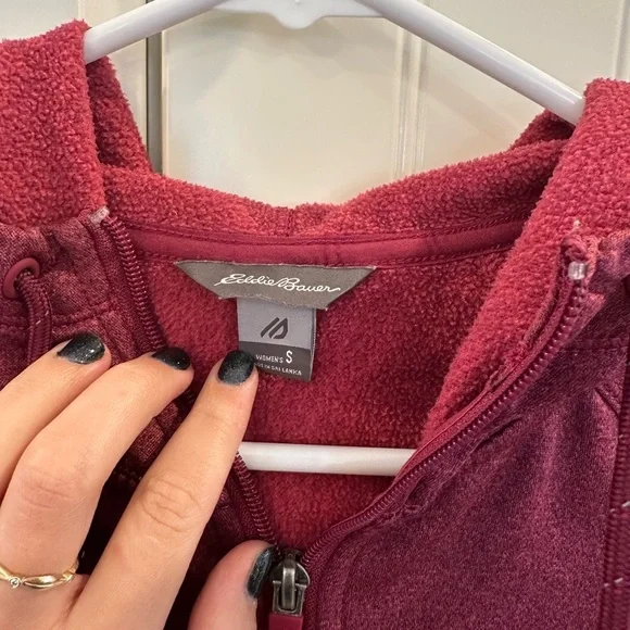Eddie Bauer Burgundy Zip-Up Fleece - Picture 2 of 4
